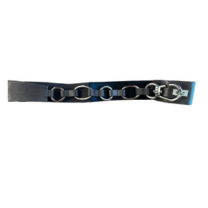 SUZI ROHER Chain Stretch Silver toned Metal Circle Women’s hook Belt Size Large